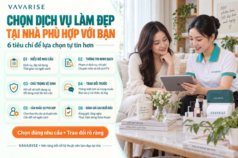 Khách hàng tìm hiểu dịch vụ làm đẹp tại nhà trên điện thoại