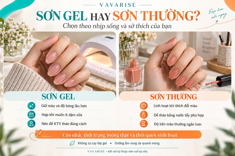 Bộ móng gọn gàng sau khi làm nail tại nhà