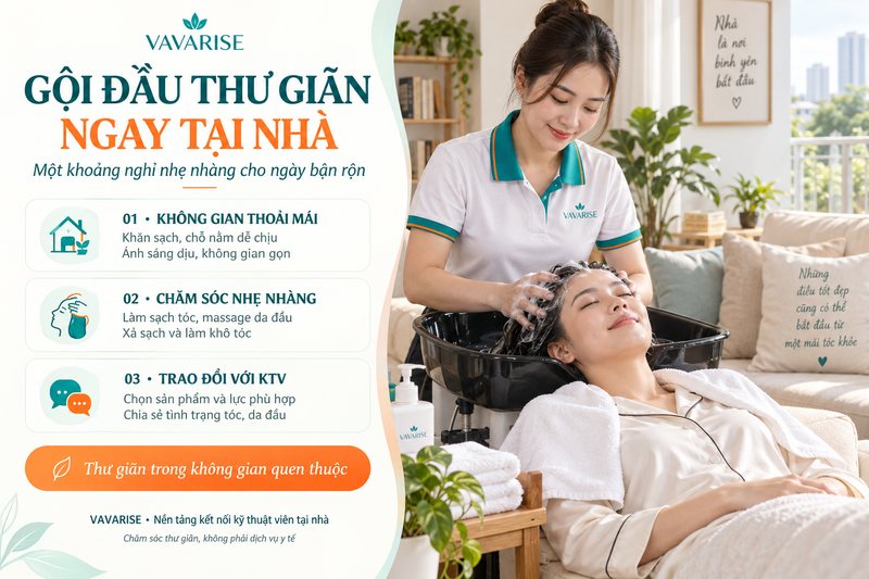 Trải nghiệm gội đầu thư giãn tại nhà