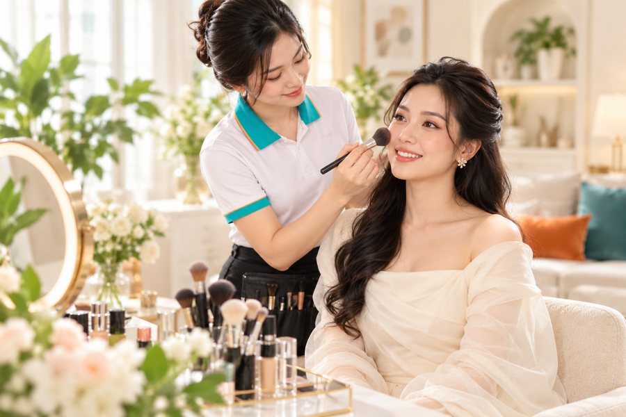 Kỹ thuật viên VAVARISE trang điểm chuyên nghiệp tại nhà