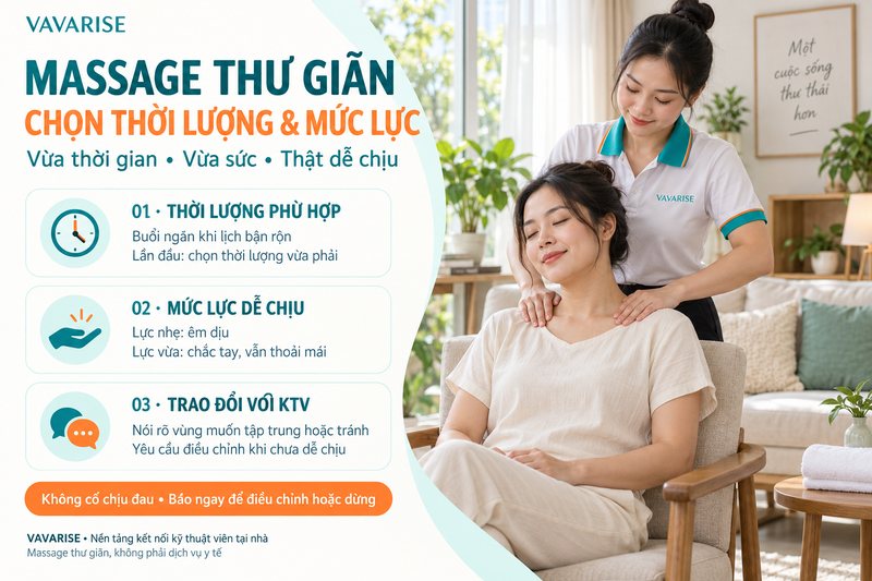 Không gian massage thư giãn nhẹ nhàng tại nhà
