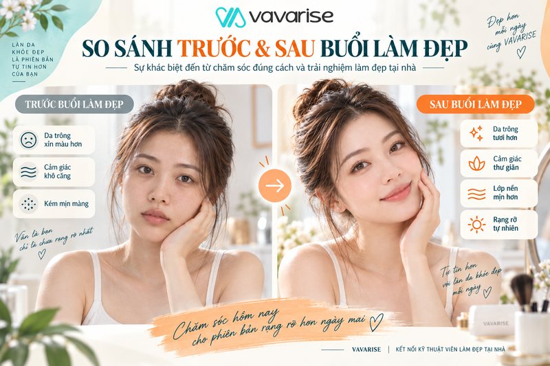 Chăm sóc da nhẹ nhàng trước và sau buổi làm đẹp