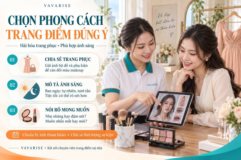 Trao đổi phong cách trang điểm theo trang phục và ánh sáng